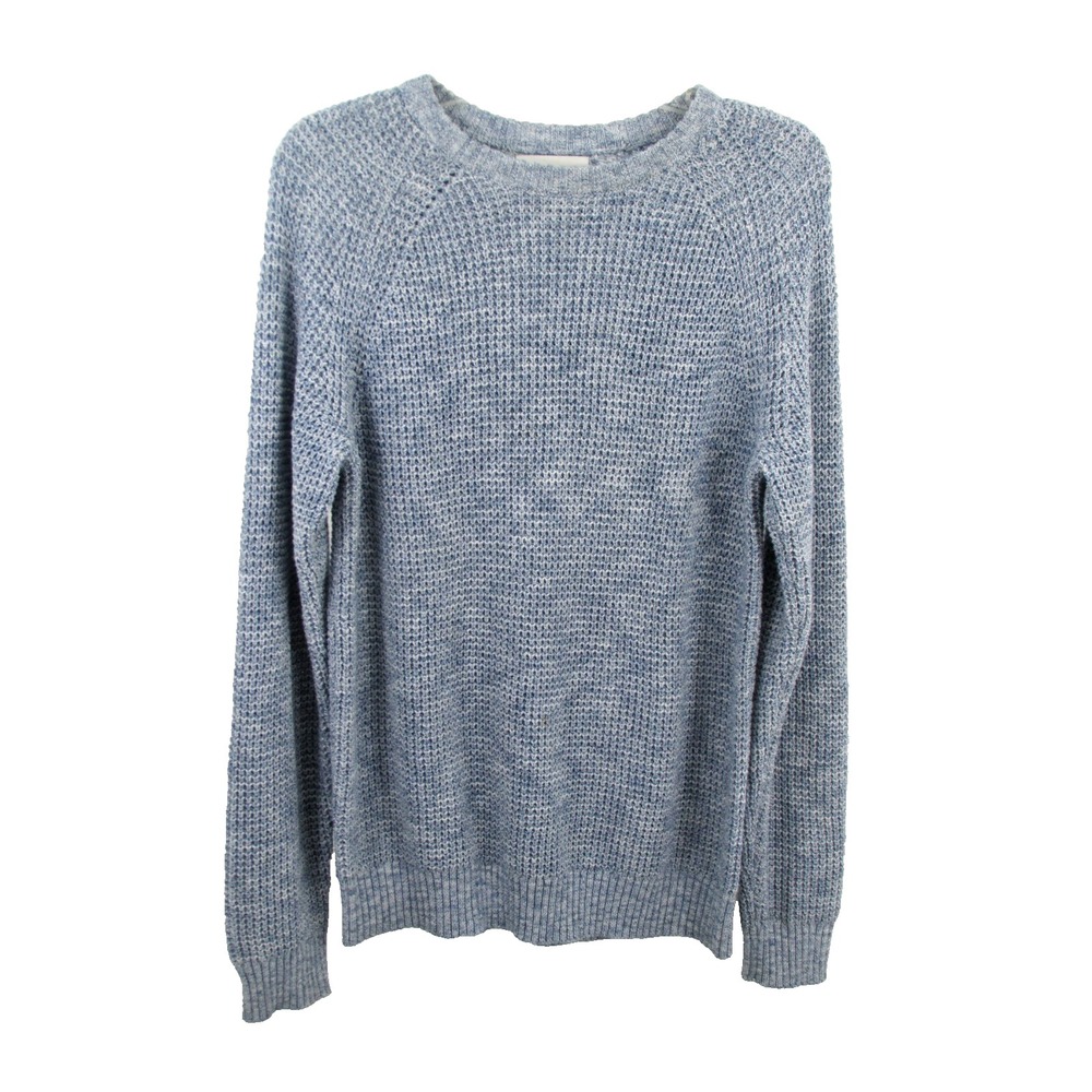 Old Navy Mens Waffle Knit Pullover Sweater Blue Marled Preppy Medium